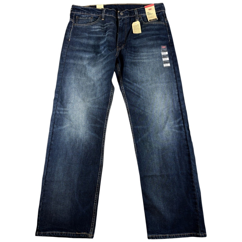 Levis 569 Loose Straight Jeans Mens 38x34 Dark Washed Relaxed Premium Denim
